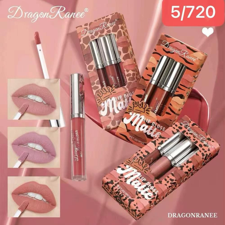 پک رژ لب مایع دراگون رانی پلنگی 3 عددی 💄