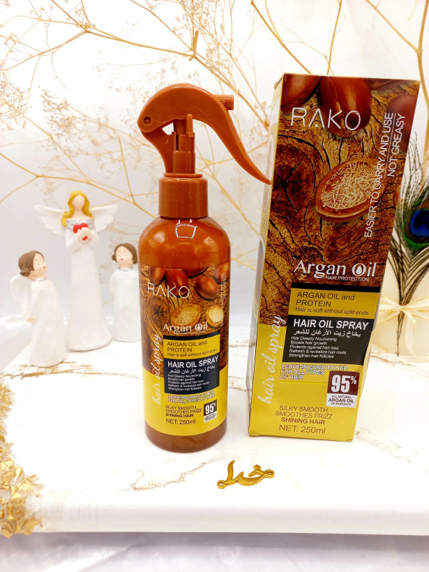 اسپری دو فاز مدل روغن آرگان پروتئین حجم 250 میل برند راکو RAKO👧